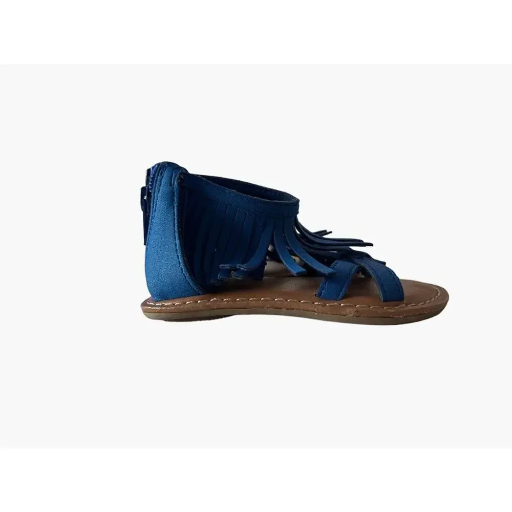 BabyGap Sandals Blue Sueded Tassel Fringe Thong Size 6 Excellent very gently use